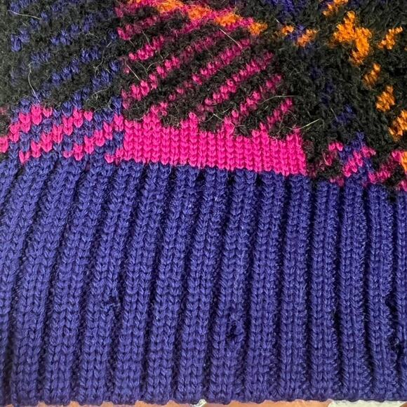 Yves Saint Laurent Coat Jacket Rive Gauche Tartan Lambswool Purple Wood Button - Picture 10 of 14